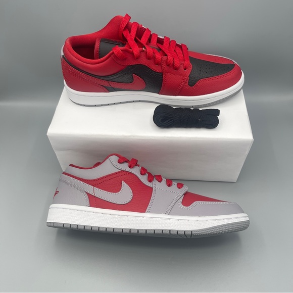 New Nike Air Jordan 1 Low SE Gym Red/Black/White/Cement Grey #Women's - Picture 15 of 16